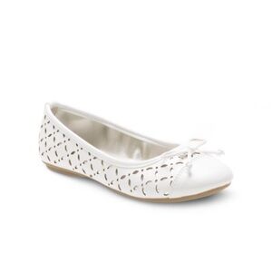 Kids Sperry Bethany white/ silver size 3.5 M ballet flats